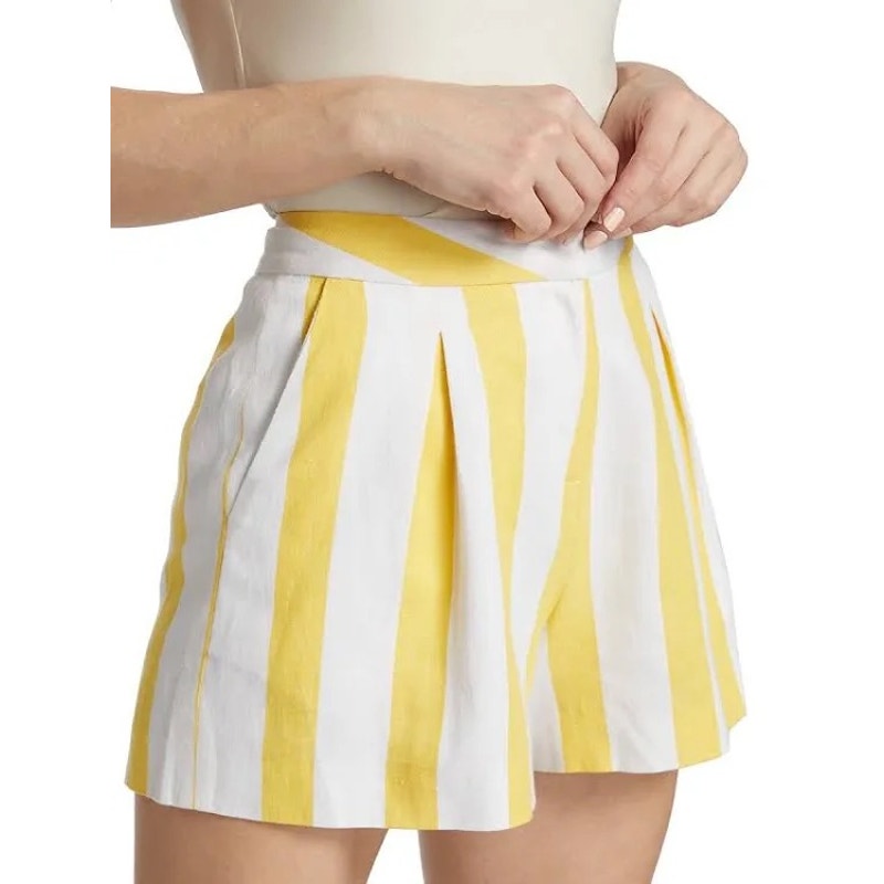 L'agence Vittoria Womens Striped High Waisted Shorts Size 0 (B37.4)